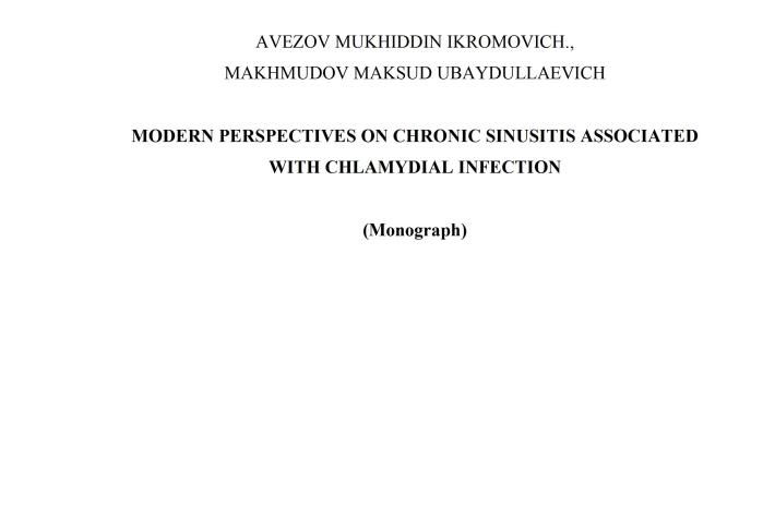 Modern perspectives on chronic sinusitis associated with chlamydial infection