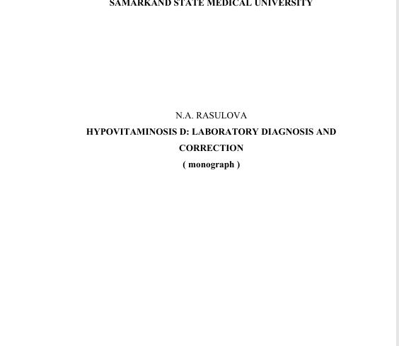 Hypovitaminosis D: laboratory diagnosis and  correction