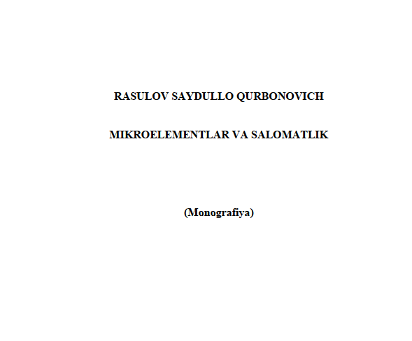 Mikroelementlar va salomatlik