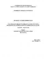 Sug`urtalovchilar uyshmasi va uning sug`urta bozori rivojlanishidagi rolini oshirish masalalari