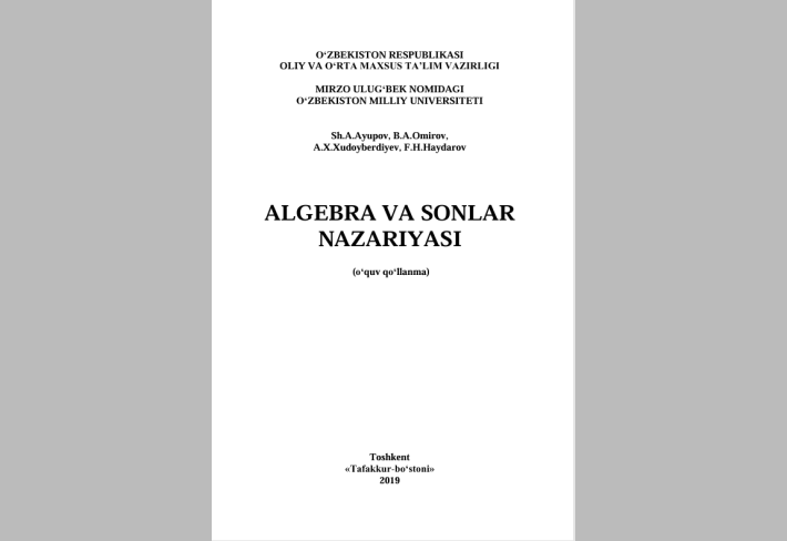 Algebra va sonlar nazariyasi kursi