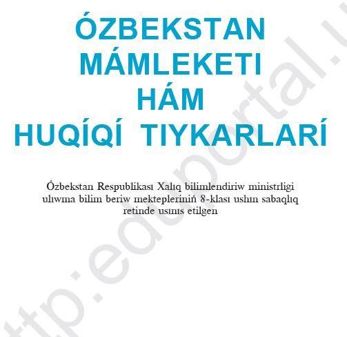 "Ózbekstan mámleketi hám huqıqı tiykarları" 8-klass