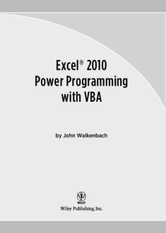 Excel® 2010  Power Programming  with VBA