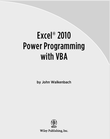 Excel® 2010  Power Programming  with VBA