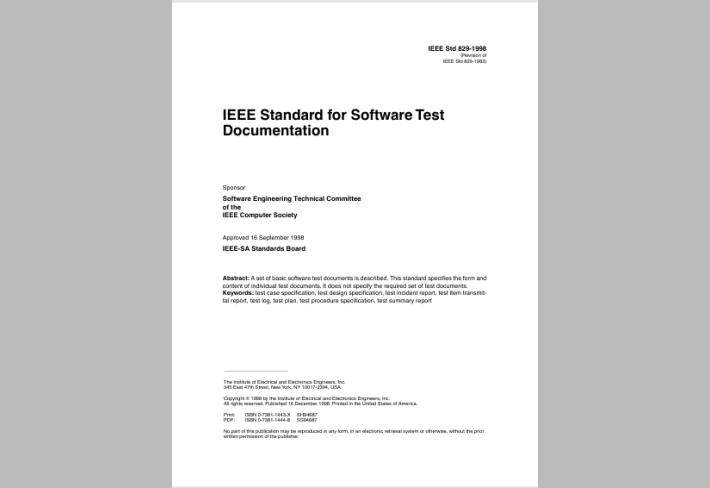 Ieee  standard for software test  documentation