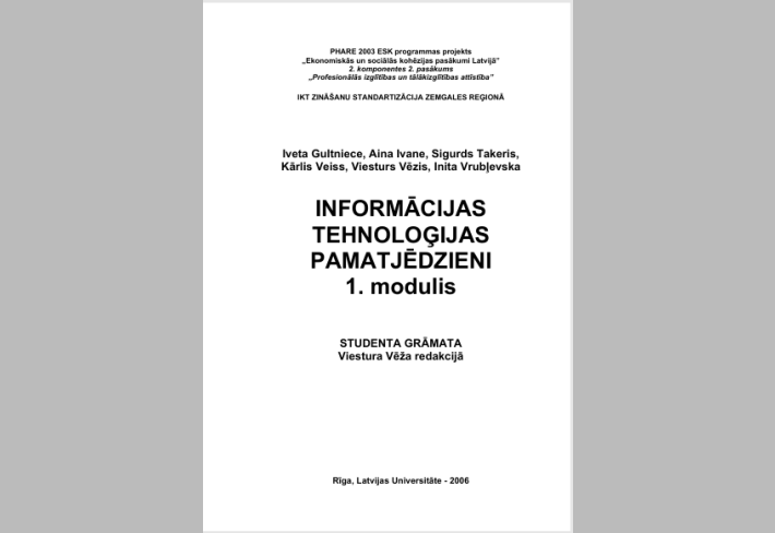 Informacijas  tehnologijas  pamatjedzieni 1. modulis