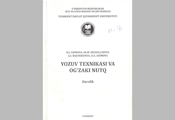 YOZUV TEXNIKASI VA OG'ZAKI NUTQ