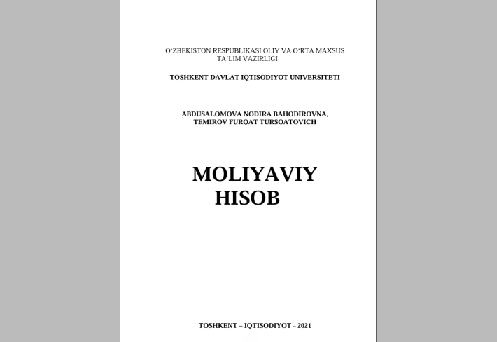 MOLIYAVIY  HISOB