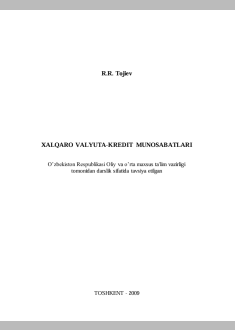 XALQARO VALYUTA-KREDIT MUNOSABATLARI 