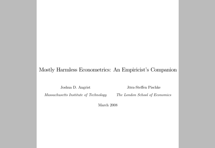 Mostly Harmless Econometrics: An Empiricist s Companion