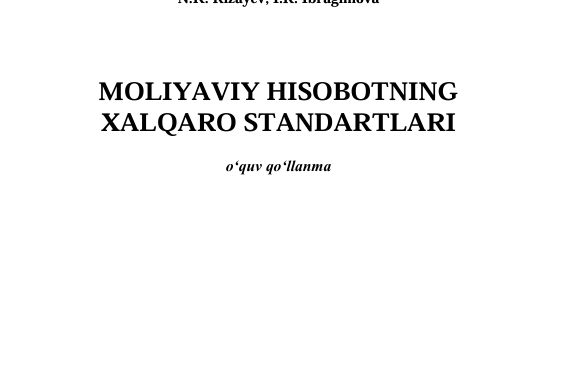 Moliyaviy hisobotlarning xalqaro standartlari. 