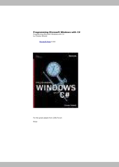 Programming microsoft windows with C#