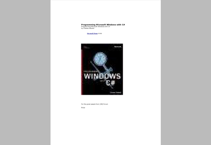 Programming microsoft windows with C#