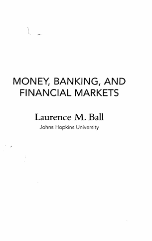 MONEY BANKING, AND FINANCIAL MARKETS