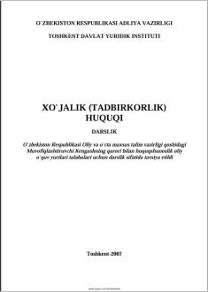 XO`JALIK (TADBIRKORLIK)   HUQUQI