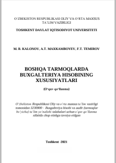 Boshqa tarmoqlarda buxgalteriya hisobining xuxusiyatlari