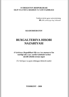  Buxgalteriya hisobi nazariyasi. 