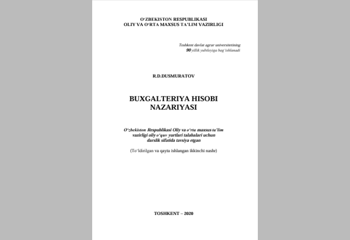  Buxgalteriya hisobi nazariyasi. 