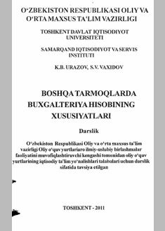 Boshqa tarmoqlarda buxgalteriya hisobining xuxusiyatlari