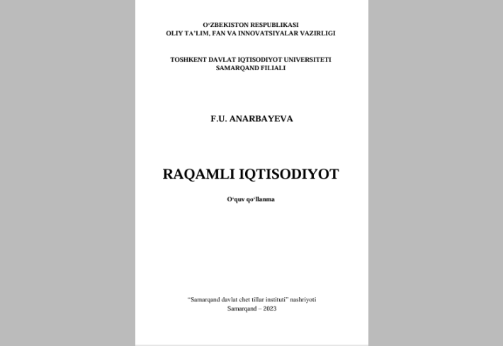  Raqamli iqtisodiyot. 