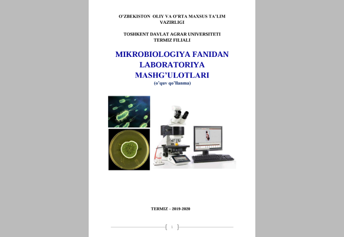 MIKROBIOLOGIYA FANIDAN  LABORATORIYA  MASHG’ULOTLARI