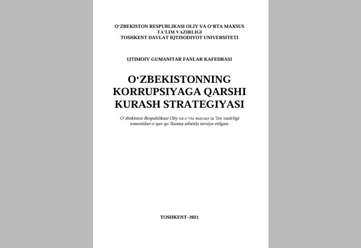 O'ZBEKISTONNING KORRUPSIYAGA QARSHI KURASH STRA- TEGIYASI