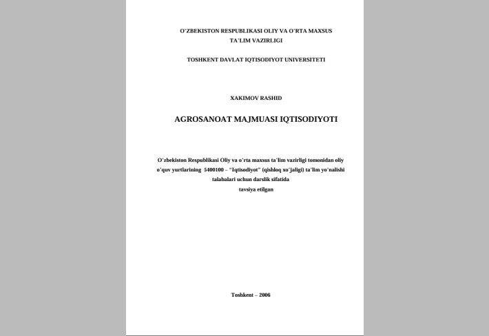 Agrosanoat majmuasi iqtisodiyoti