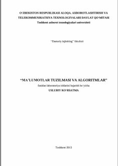 “Ma‟lumotlar tuzilmasi va algoritmlar”