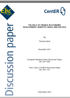 THE ROLE OF FINANCE IN ECONOMIC  DEVELOPMENT: BENEFITS, RISKS, AND POLITICS