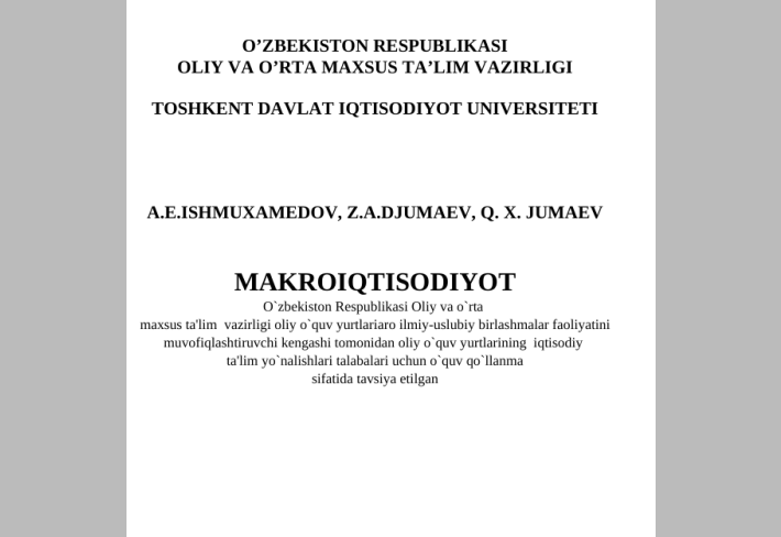  Mаkrоiqtisоdiyot 