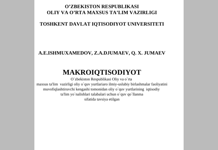  Mаkrоiqtisоdiyot 