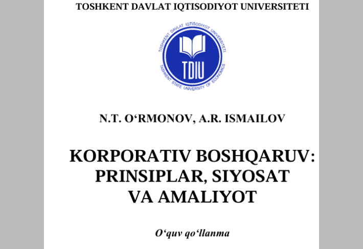  Korporativ boshqaruv.  prinsiplar, siyosat  va amaliyot. 