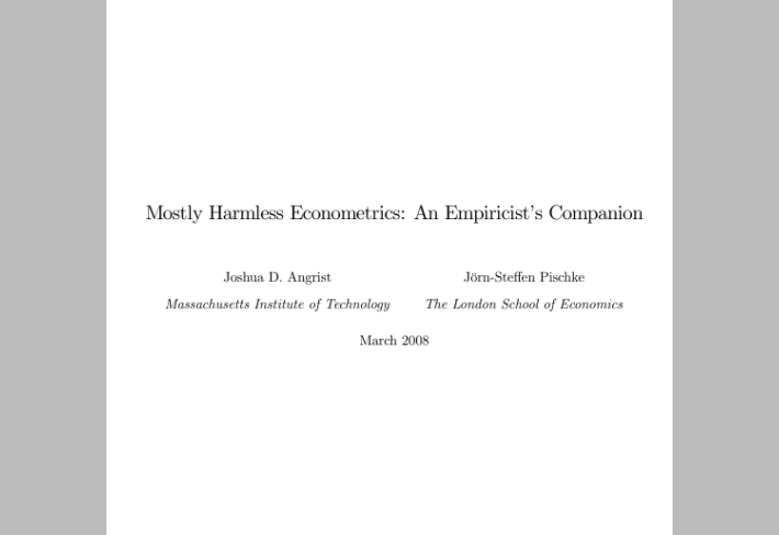 Mostly Harmless Econometrics: An Empiricist s Companion