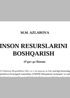 Inson resurslarini boshqarish