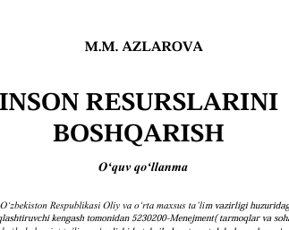 Inson resurslarini boshqarish