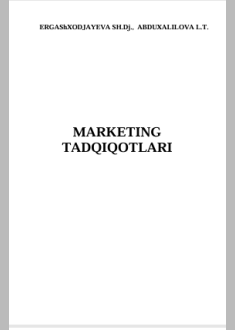 Marketing tadqiqotlari. 