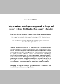 Using a socio-technical systems approach to design and  support systems thinking in cyber security education 