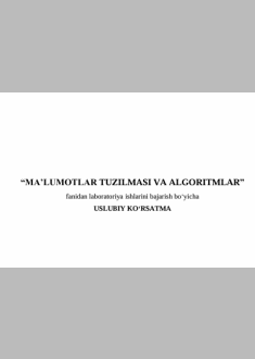Ma‟lumotlar tuzilmasi va algoritmlar