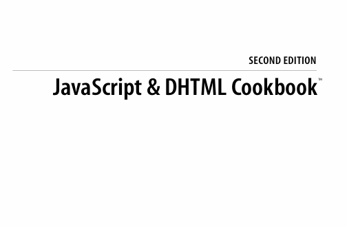JavaScript & DHTML Cookbook