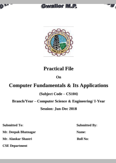 Computer Fundamentals & Its Applications 