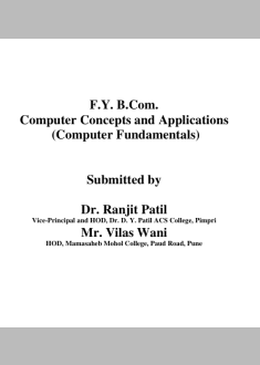 F.Y. B.Com.  Computer Concepts and Applications  (Computer Fundamentals) 