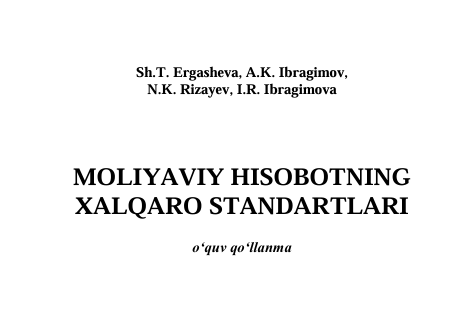Moliyaviy hisobotlarning xalqaro standartlari. 