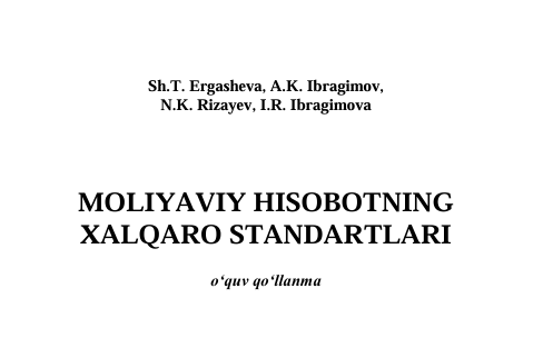 Moliyaviy hisobotlarning xalqaro standartlari. 