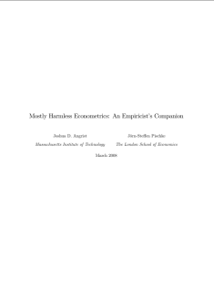 Mostly Harmless Econometrics
