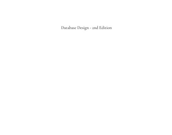 Database Design - 2nd Edition