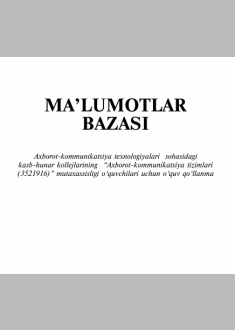 Ma'lumotlar bazasi