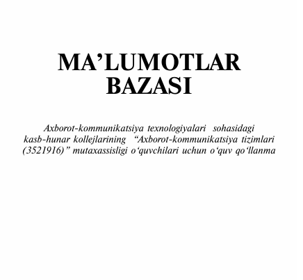 Ma'lumotlar bazasi