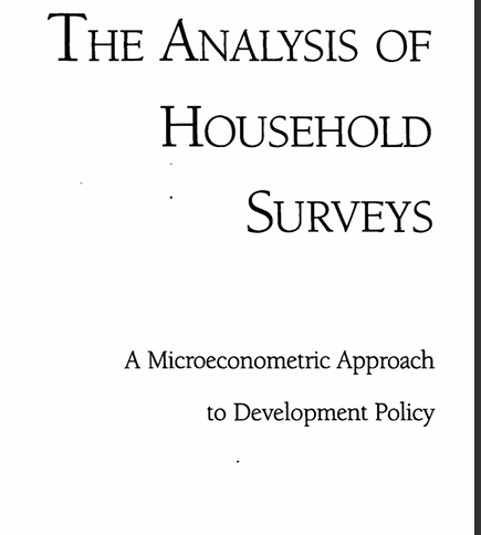 THE ANALYSIS OF HOUSEHOLD SURVEYS