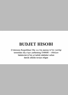  Budjet hisobi.