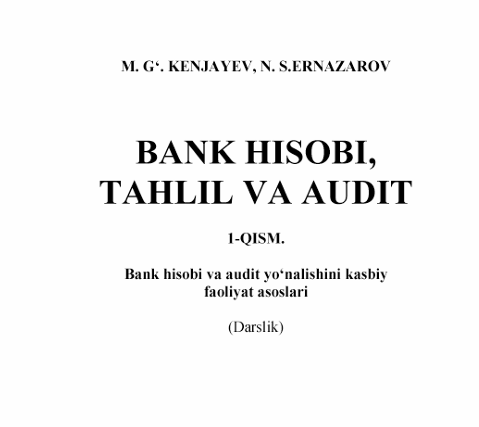  Bank hisobi, tahlil va audit 